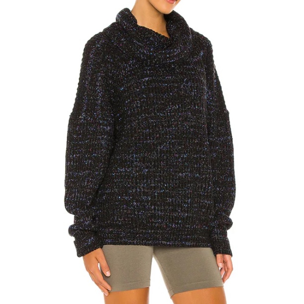 Free People Leo turtleneck ribbed chunky knit oversized slouchy tunic sweater
